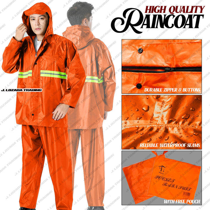 HIGH QUALITY RAINCOAT JACKET WITH PANTS, KAPOTE, VULCANIZED STITCH WITH