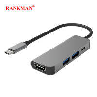 Rankman Type C Thunderbolt 3 to HDMI-compatible 4K USB C 3.0 Adapter Hub for Samsung S21 Dex P30 Xiaomi 10 PS5