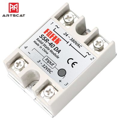 โซลิดสเตทรีเลย์โมดูล Ssr-10da Ssr-25da 10a Ssr-40da 40a 30a 3-32V อินพุต Dc 24-380V Ac เอาต์พุตคุณภาพสูง