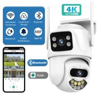 4K UHD WIFI IP Camera 8MP 10X Hybrid Zoom Auto Tracking PTZ Camera Outdoor Dual Lens Two Screen Security Cam Surveillance