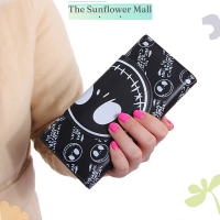 Sunflower กระเป๋าคลัทช์หนัง PU ลายกะโหลกสำหรับผู้หญิงกระเป๋าใส่บัตร PU แบบยาวกระเป๋าถือ