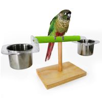 [COD] chewing toys bird colored frosted swing stand suspension bridge bowl cup