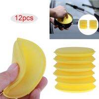 【CW】 12pcs/lot Car Yellow Foam Waxing Pads Applicator Clean Tool Paint Polish Vehicle Sponge автомобильные товары Care Pad