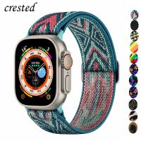 Scrunchie band for Apple watch Strap 41mm 45mm 40mm 44mm 38mm 42mm 49mm Elastic Nylon bracelet iWatch series 7 se 6 5 3 Ultra 8 Straps