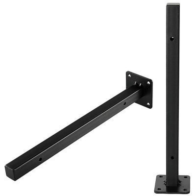 Heavy Duty Floating Shelf Brackets-300 mm Blind Industrial Metal Shelf Supports, Wall Mounted Concealed Hardware Brace for DIY or Custom Wall Shelving (2 Pack - Black)