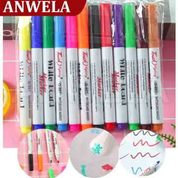 8/12Pcs Floatable Erasable Whiteboard Marker Colored Pens