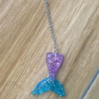 [COD] สร้อยคอนางเงือกสีไล่ระดับสีพราวสแตนเลสสร้อยคอจี้หางปลา Mermaid Necklace