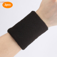 ?【Lowest price】LANG 2pcs สายรัดข้อมือ Sweatband เทนนิสกีฬาสายรัดข้อมือวอลเลย์บอล GYM BRACE Support