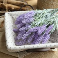 【LZ】◙◐♕  Simulação de flores artificiais plantas lavanda plástico decoração para casa buquê de casamentos plantas acessórios para parede flores falsas