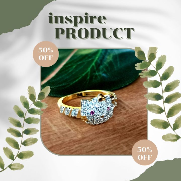 inspire-jewelry-แหวนพลอย-เพชรcz-jewelry-แหวนหน้าแมวฝังเพชรสวยงามมาก