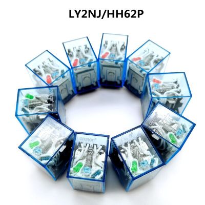 Hhc68a-2z Ly2nj Hh62p ทั่วไปรีเลย์แม่เหล็กไฟฟ้าขนาดเล็ก10a โคมไฟ Led 8พินขดลวด Dpdt Dc12v 24V Ac110v 220V