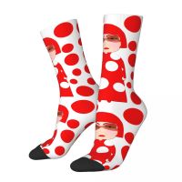 Red Dots Yayoi Kusama Design Theme Socks Stuff for Men Non-slip Dress Socks Socks Tights