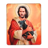 Jesus Saint Meme Keanu Reeves Gaming Mouse Pad Non Slip Rubber Base Mousepad Office Computer Laptop Desk Mat