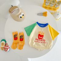 Baby summer package fart clothing male baby Siamese clothes ultra of lovely old thin web celebrity short-sleeved summer suit