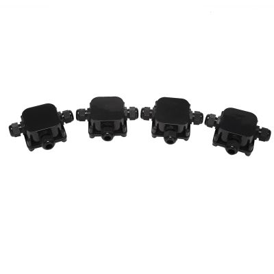 4Pcs Junction Boxes IP68 3-Way Cable Connectors 5.5mm-10.5mm External Outdoor Electrical Cable Junction Box