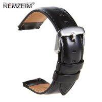 ♕☸✕ REMZEIM Oil Wax Genuine Leather Watch Band 18mm 20mm 22mm Quick Release Watch Straps Watchbands Belt With Solid Buckle