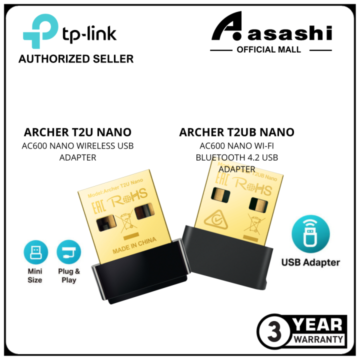 TP-Link Archer T2U Nano / T2UB Nano AC600 Nano Wireless USB Adapter/Tp ...