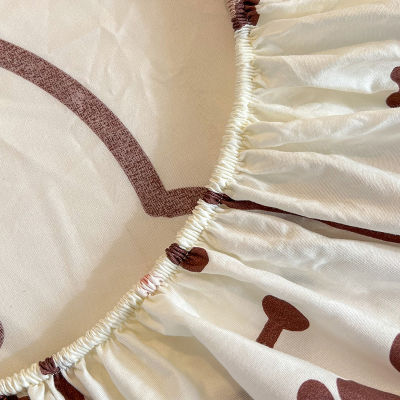 Hot Solstice Fitted แผ่นผ้าคลุมเตียงน่ารักพิมพ์แผ่นติดตั้งที่นอนสี่มุมแถบยืดหยุ่นผ้าปูที่นอนผ้าคลุมเตียง