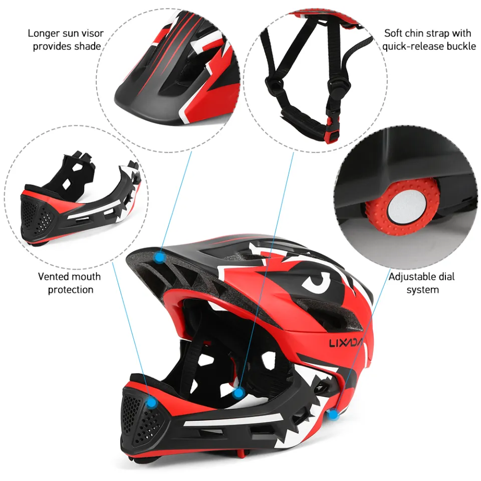 Lixada Kids Detachable Full Face Helmet Children Sports Safety