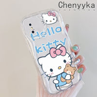 เคส Chenyyka สำหรับ iPhone X Xs Xr Xs Max เคสการ์ตูนสีสันสดใสลายเฮลโลคิตตี้ขอบเคสมือถือโปร่งใสเนื้อครีมกรอบซิลิโคนกันกระแทกเคสนิ่มแบบใสป้องกันเลนส์กล้อง