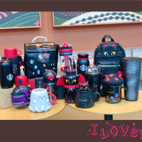 Starbuck Halloween Mug Black Cat S Claw Devil Mushroom ทุเรียนแก้วฟางแก้วฉนวนกันความร้อนถ้วย Set