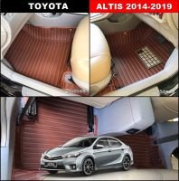 พรมปูพื้นรถยนต์5D TOYOTA ALTIS 2014-2019 พรมหนัง5D ลายตรง เต็มคัน