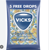 ลูกอมวิค Vicks ถุง 125 เม็ด บรรเทาอาการไอ ช่วยชุ่มคอ