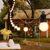 LED Globe String Light Patio Outdoor Garland Light IP45 Camping Light White Cover Bulbs String Holiday Decoration For Wedding