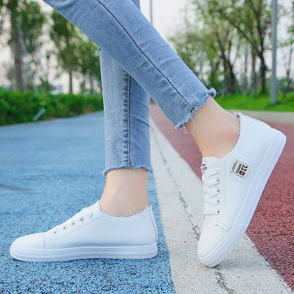Elegant Girl Women's Shoes Korean Fashion Canvas Sneakers, Versatile