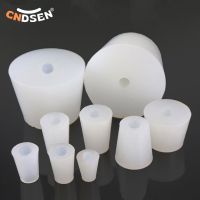 Silicone Stoppers With Hole Conical Rubber Plugs Test Tube Stoppers For Laboratory Triangular Flasks Plugging Holes Gas Stove Parts Accessories