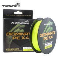 Angryfish D-braid 327Yds300M Braided Fishing Line 4 Strands PE Multifilament Fishing Line Super Strong10-80LB