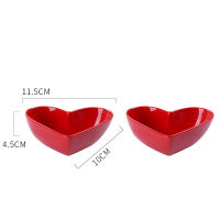 2pcs Creativity Ceramic Heart-shaped Baking Bowl Pudding Dessert Bowls Cake Mold Microwave Oven Special Tools Kitchen Supplies