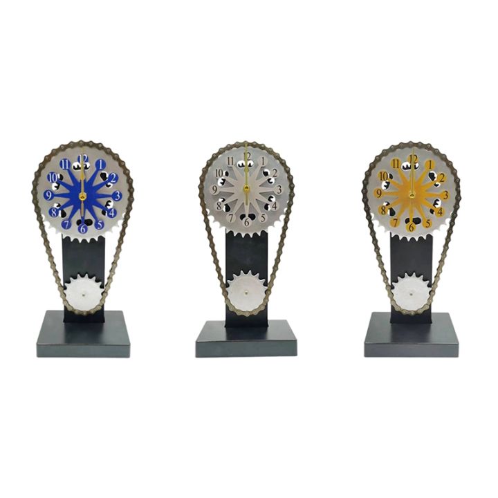 Retro Clock Craft Decorations Rotating Chain Gear Clock Decorative ...