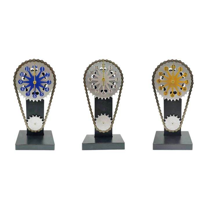 Retro Clock Craft Decorations Rotating Chain Gear Clock Decorative ...