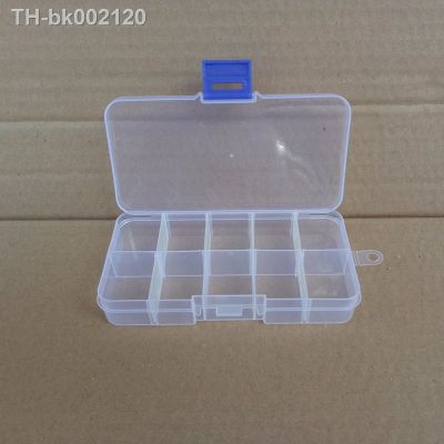 ﹍ 10 Grids Adjustable Transparent Plastic Storage Box For Small Component Jewelry Tool Box Bead Pills Organizer Nail Art Tip Case