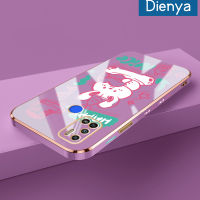 เคส Dienya สำหรับ Tecno Spark 6 Air Spark 5 Air เคสลายการ์ตูนน่ารักโชคดีโชคดีแบบใหม่กรอบสี่เหลี่ยมเคสชุบซิลิก้าเจลนิ่มกันกระแทกเคสมือถือรวมเลนส์กล้องถ่ายรูปฝาครอบป้องกัน