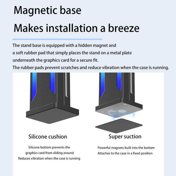 vktech-ตัวยึดกระเป๋าเก็บบัตรวิดีโอแม่เหล็ก-ที่ยึดการ์ดจอแบบปรับได้ซิงค์ออร่ารองรับอะลูมินัมอัลลอยอเนกประสงค์5v-3pin-อุปกรณ์คอมพิวเตอร์-argb