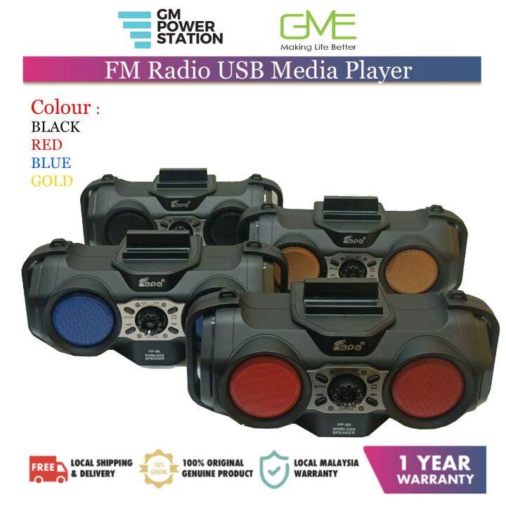 [Ready Stock] radio speaker rechargeable Portable speaker wireless USB TF MP3 Player radio