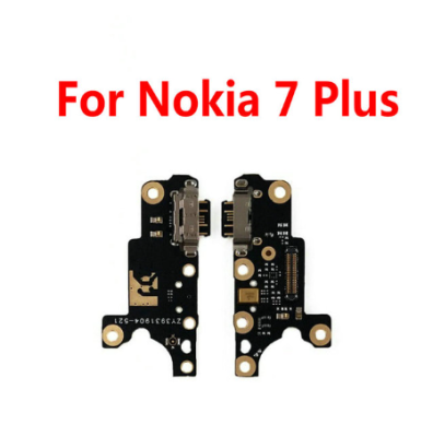 สำหรับ Nokia 7 Plus 7.1 7Plus บอร์ดเครื่องชาร์จ Usb USB แท่นชาร์จเสียบสายเชื่อมต่อสัญญาณสายเคเบิลงอได้ + ไมโครโฟน