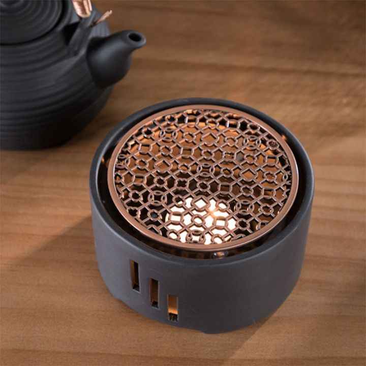 1pc-ceramic-candle-stand-tea-heater-tea-stove-milk-warmer-candle-holder-with-mat-without-candle-for-home-cafe