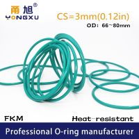 Fluorine rubber Green FKM Oring Seal CS3mm OD66/68/70/71/72/73/75/76/78/80x3mm ORing Seal Gasket resistance Ring Washer