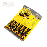 INGCO ไขควง ชุดไขควง ปากแบน + ปากแฉก 8 ตัวชุด รุ่น  HKSD0828 ( Screwdriver Set ) / ไขควงชุด O1EQ