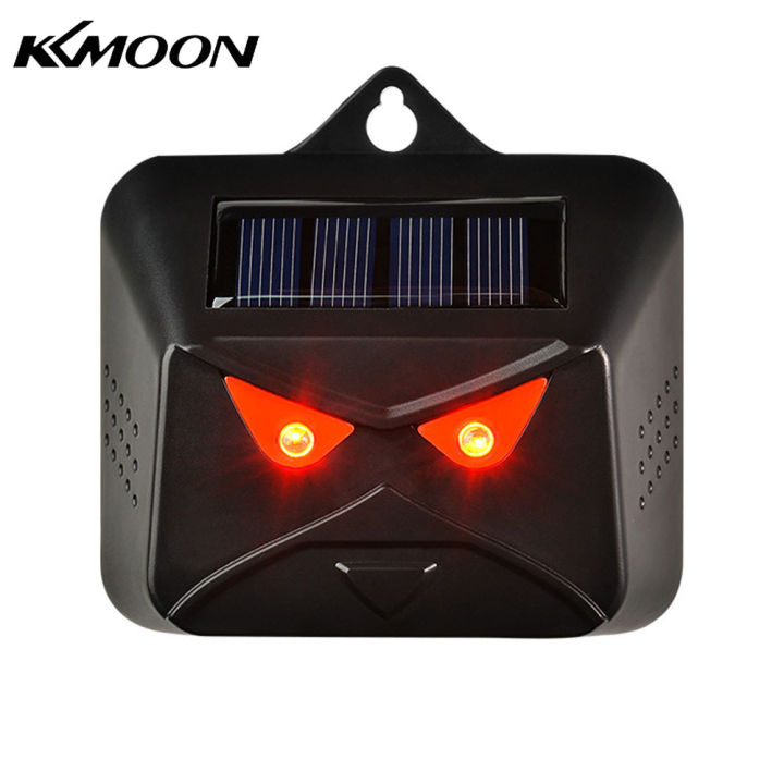 kkmoon-สมาร์ทเซ็นเซอร์มัลติซิลิกอนแผงโซลาร์เซลล์แบตเตอรี่เครื่องไล่สัตว์พลังคู่เครื่องไล่นกสุนัขไฟ-led-สีแดงอุปกรณ์ยับยั้งการกระพริบ