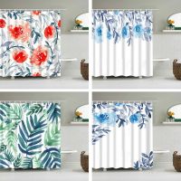 Baltan HOME LY1 Flower Palm Leaf Shower Curtain HOME Decoration Polyester Thickened Waterproof Bathroom Curtain with Hook