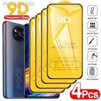 4PCS 9D Full Glue Tempered Glass for Xiaomi Poco X3 X4 F3 F4 M3 M4 Pro 5G NFC GT Screen Protector Redmi 9A 9C Note 11 Pro 5G 11S