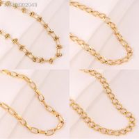 ▽∈♦ 316L Stainless Steel Necklaces For Women Men High Quality Vintage Gold Color Choker Chain Necklaces Jewelry