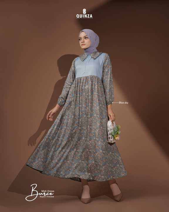 Burce Midi Dress | Gamis Terbaru by Quinza | Dress Nadheera Luxury