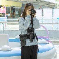 เสื้อกั๊กระบบสายคล้องอกสำหรับ Canon Nikon Sony Pentax DSLR,เสื้อกั๊กมีสายรัดด้านข้างหลายกล้อง2ตัว