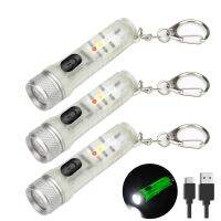 Mini Keychain Flashlight TYPE-C Fast Charging Multi-function IP66 Waterproof Fluorescent Magnetic Warning Camping Flashlight