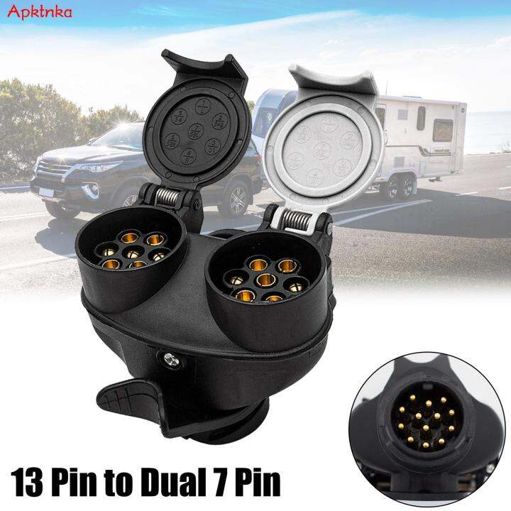 Euro Trailer Light Board Adapter Extension 13 Pin to Double 7 Pin